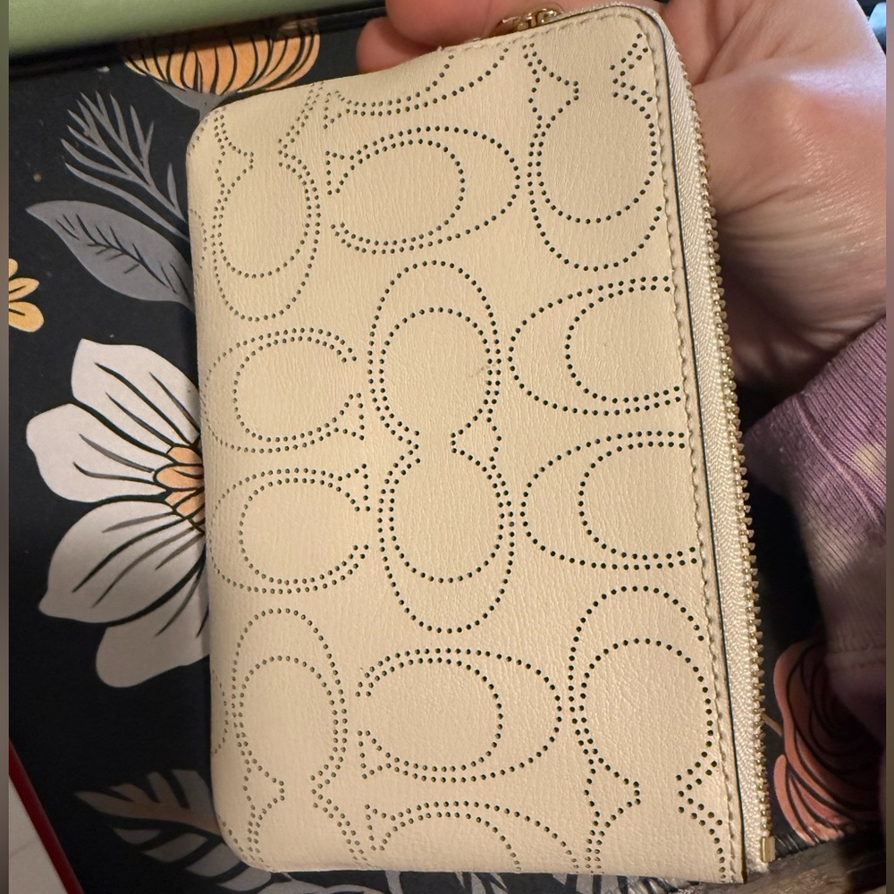Coach Ivory Perforated Wristlet - Picture 3 of 4